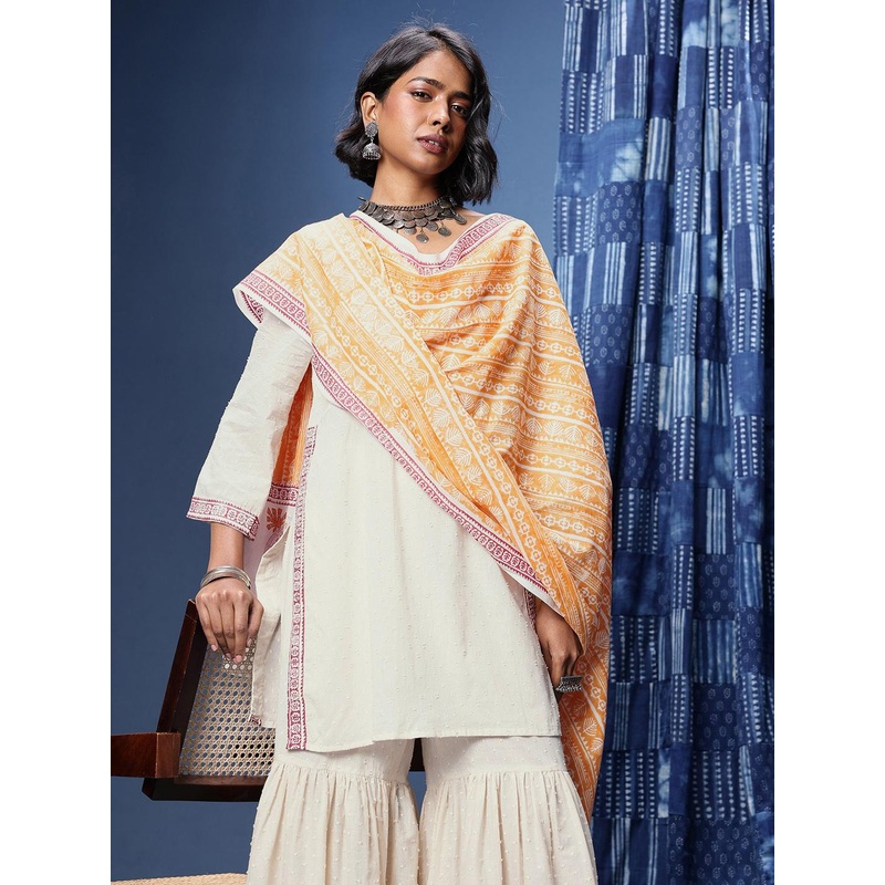 Taavi Sanganeri Pure Cotton Kurta with Sharara & Dupatta