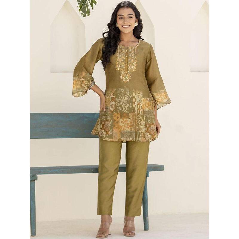 Anouk Rustic Floral Printed Tunic & Trousers Set