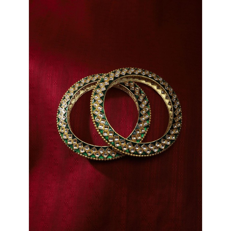 The Pari Set Of 2 Gold-Plated Kundan Studded Bangles