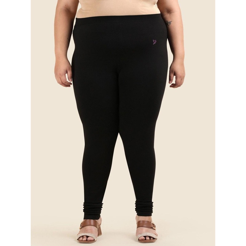 TWIN BIRDS Plus Size Women Super Stretch Cotton Churidar Length Leggings