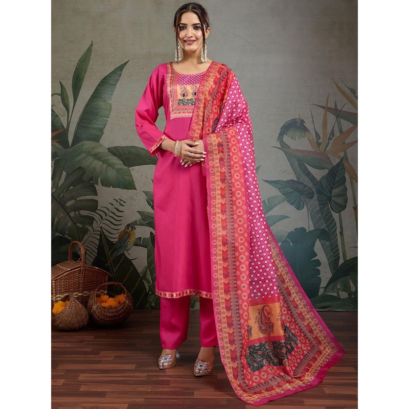 Women Basket Women Printed Regular Kurta with Trousers & With Dupatta