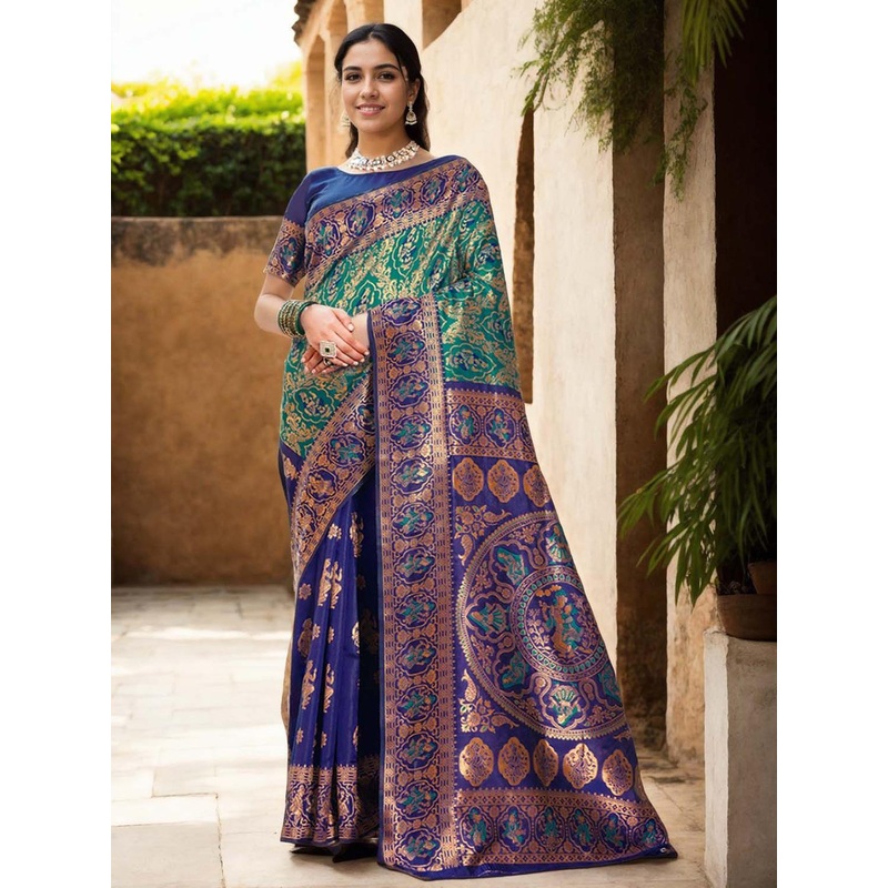 Anouk Rustic Woven Design Zari Baluchari Saree