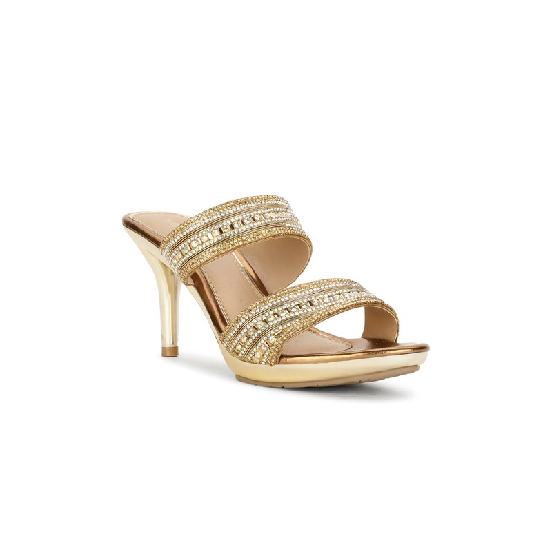 Bata Ethnic Embellished Open Toe Stiletto Heels