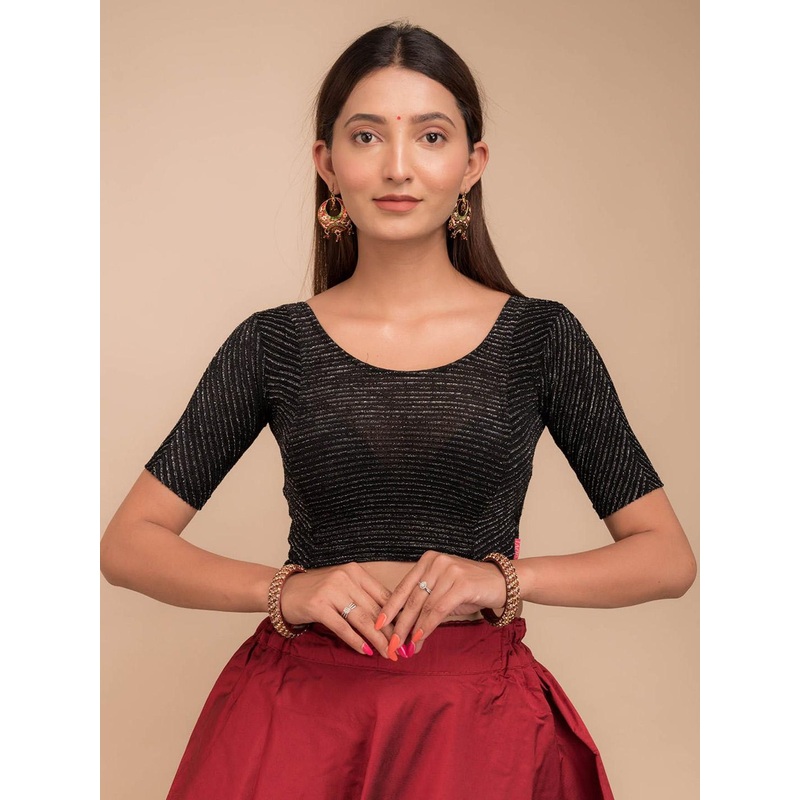 Bindigasm’s Advi Striped Readymade Saree Blouse