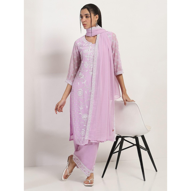 Rangriti Thread Work Dupatta With Taping Border