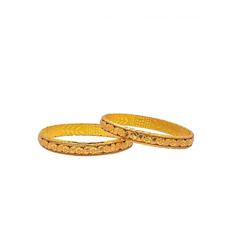 Shining Jewel – By Shivansh Set of 2 Gold-Plated Bridal Traditional Bangles