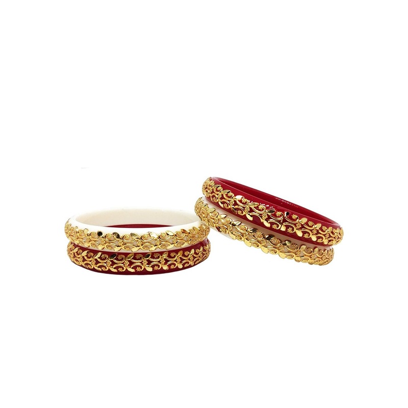 TANVI J Gold-plated Bangle (Pack of 4)