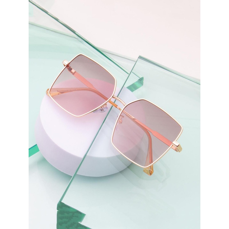 Ted Smith Adults Square Sunglasses with Polarised Lens COSYBOX 2_C2-ROSE GOLD