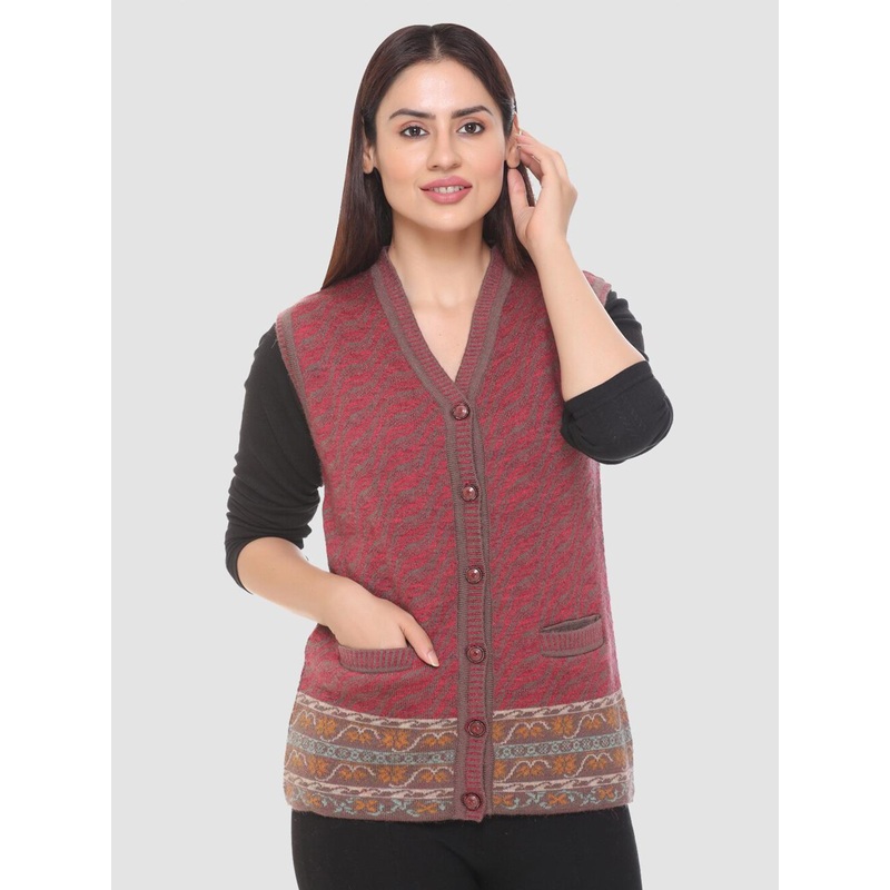 aarbee Women Pink & Blue Cardigan