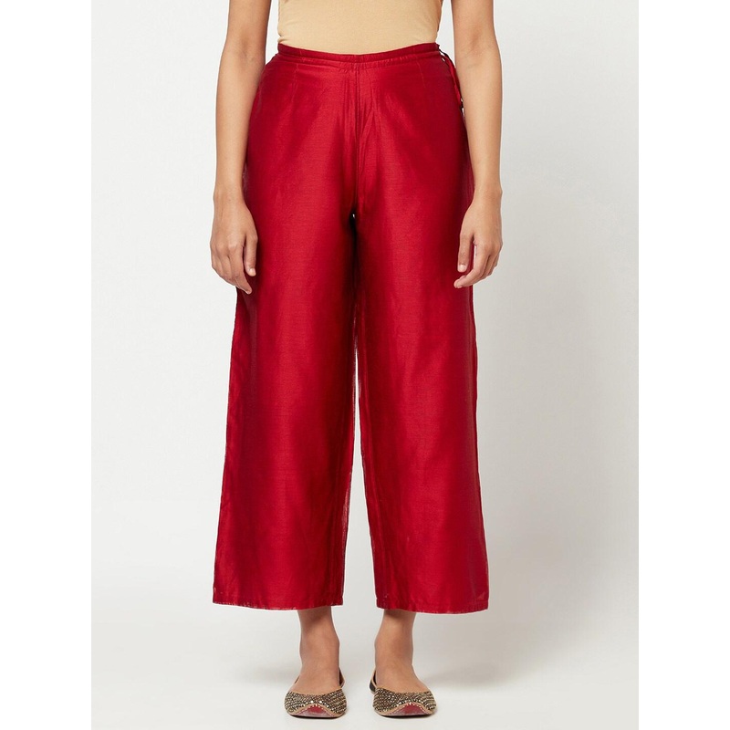Fabindia Women Maroon Ethnic Palazzos