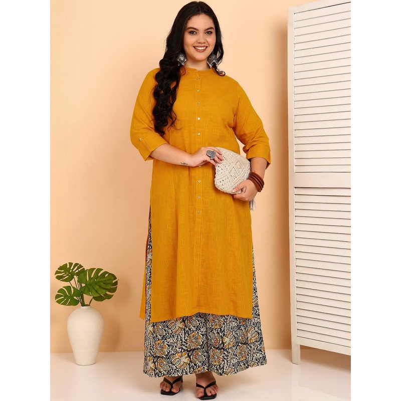 YASH GALLERY Women Solid Kurta with Palazzos