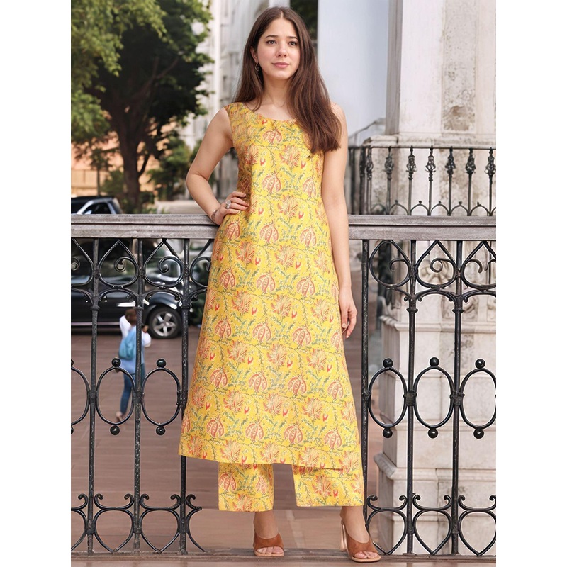 Aaghnya Women Ethnic Motifs Printed Regular Kurta With Palazzos