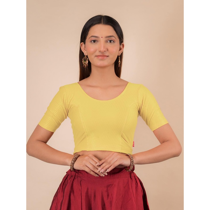 Bindigasm’s Advi Self Design Texture Cotton Stretchable Blouse