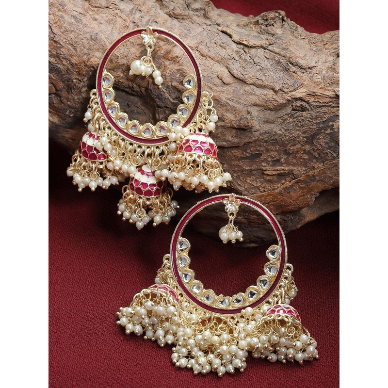 Shining Diva Gold-Plated Classic Jhumkas Earrings