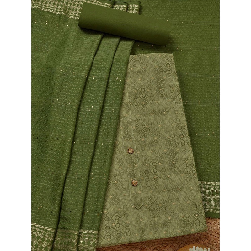 Soch Ethnic Motifs Printed Zari Unstitched Dress Material