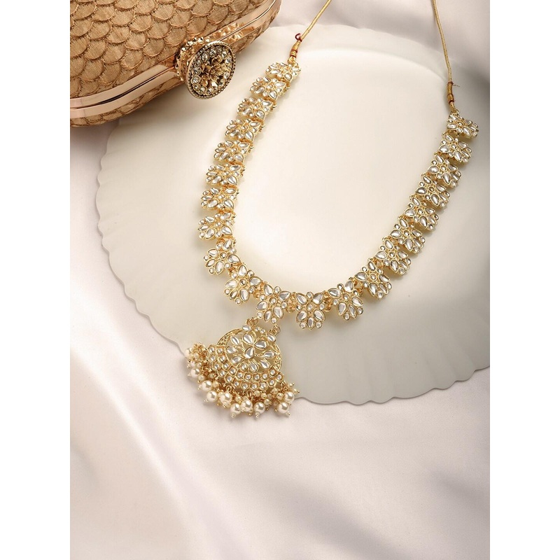 TEEJH Pearl And Polki Necklace