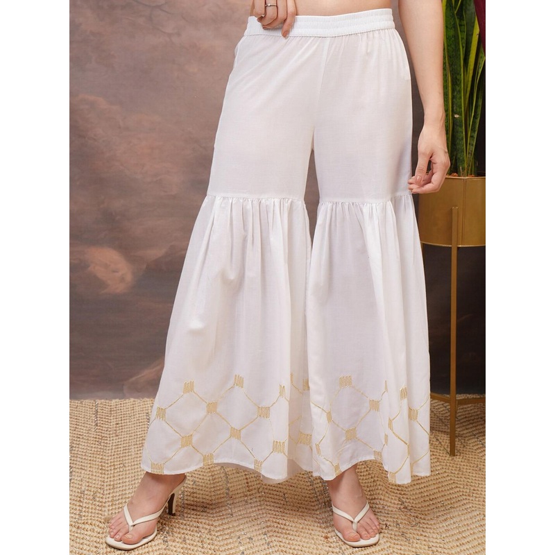 Vishudh Geometric Hem Design Flared Sharara