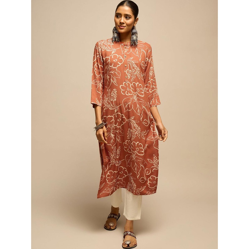 Anouk Rustic Women Floral Printed Straight Kurta