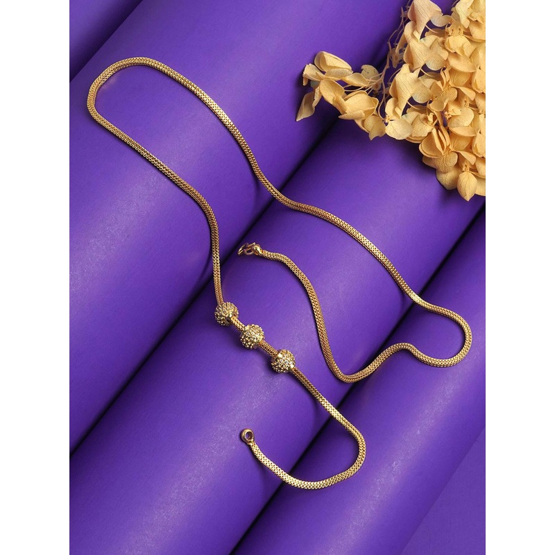 LAFORWORD Gold-Plated AD Mugapu Chain Mopu