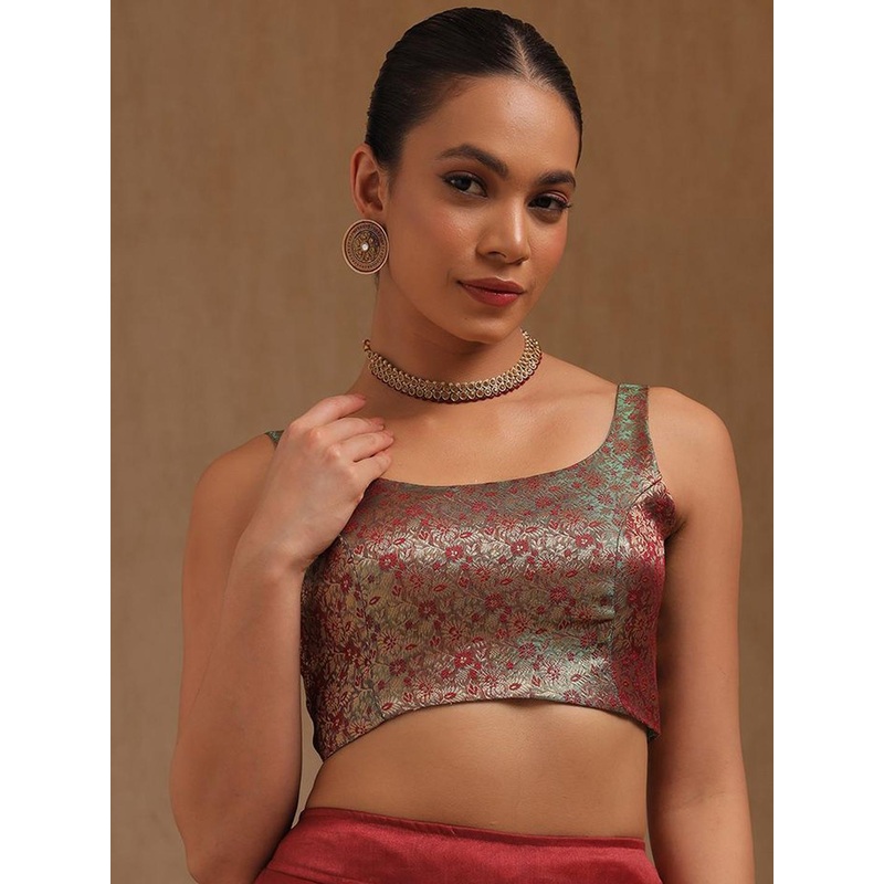 Soch Women Woven-Design Tissue Saree Blouse