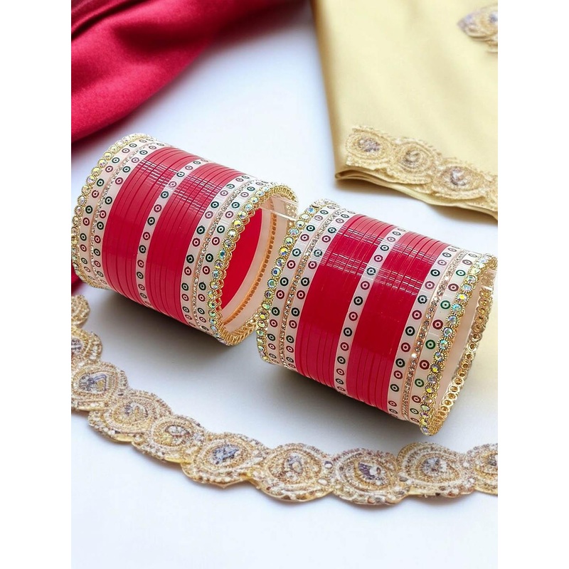 BeautyTrends Set Of 46 American Diamond Studded Bangles