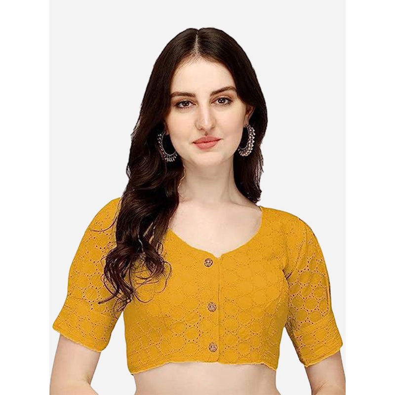 HERE&NOW Chikankari Embroidery Saree Blouse