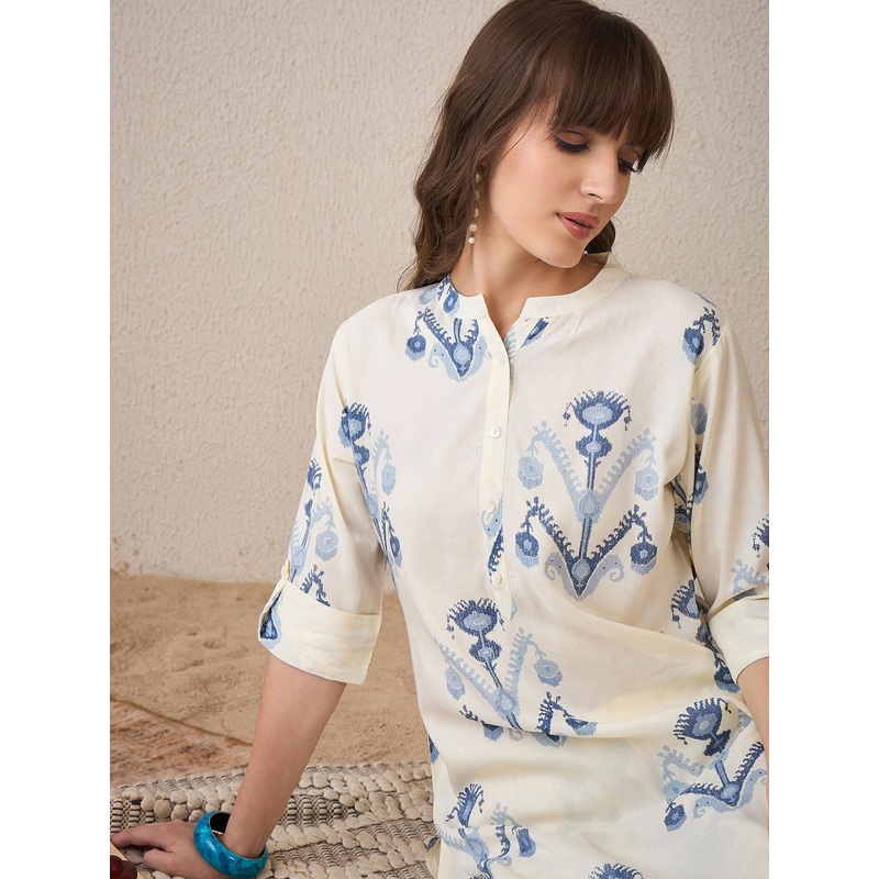 Indo Era Women Printed Regular Kurta with Trousers