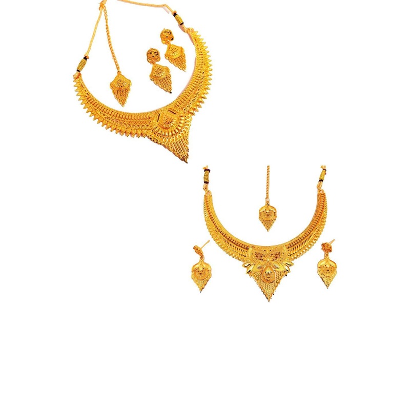 SDR Set of 2 Gold-Plated Jewellery Set With Maanng Tika