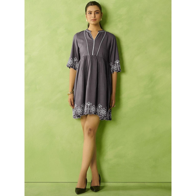 Anouk Women Embroidered Fit & Flare Dress