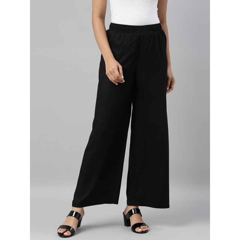 Go Colors Women Black Ethnic Palazzos