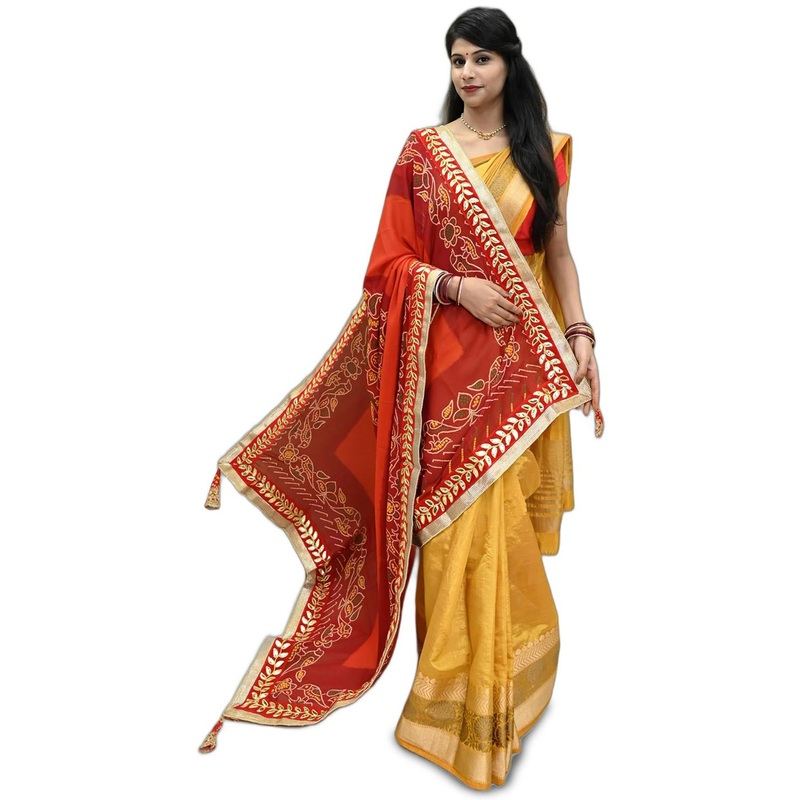 Ranisatiya creation Bandhani Printed Dupatta With Gotta Patti