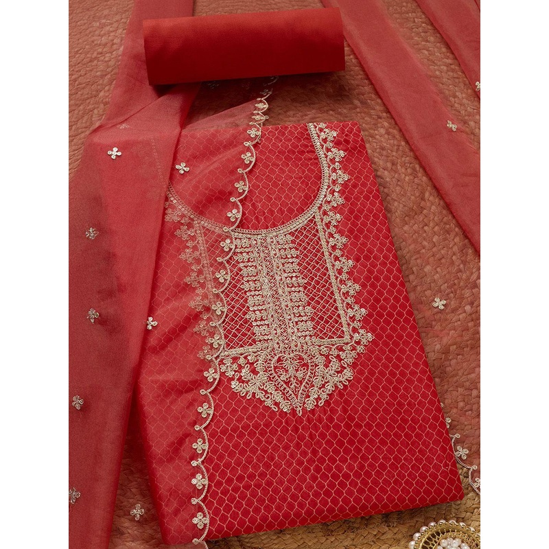 Soch Printed Organza Unstitched Dress Material