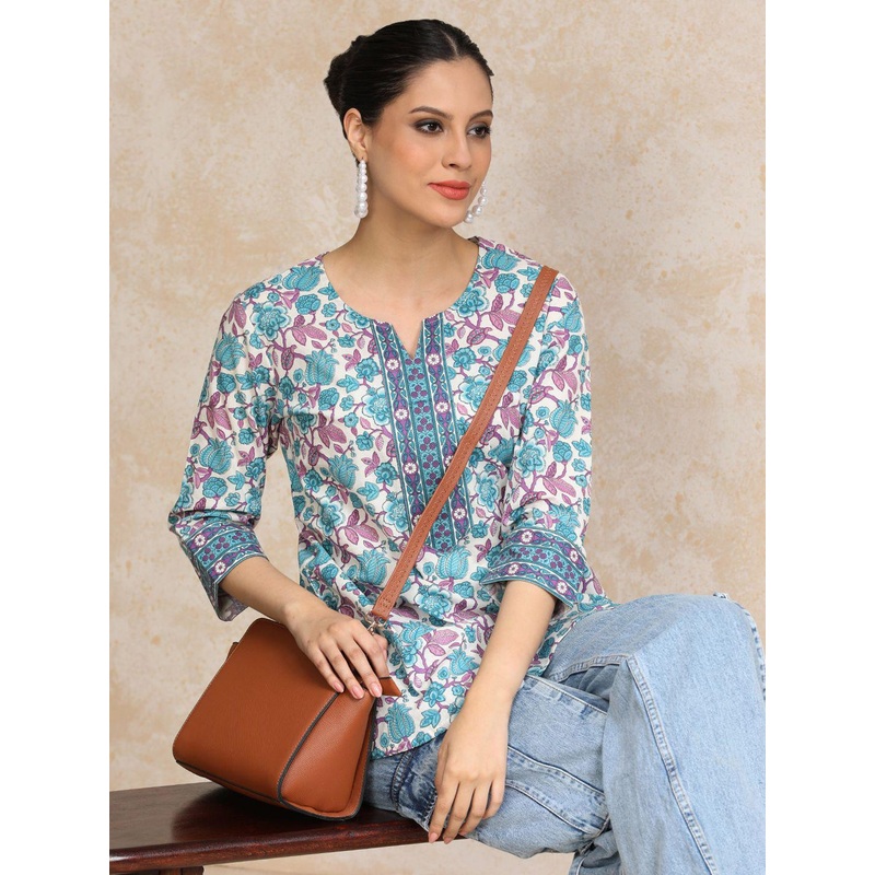 Varanga Floral Printed Pure Cotton Kurti