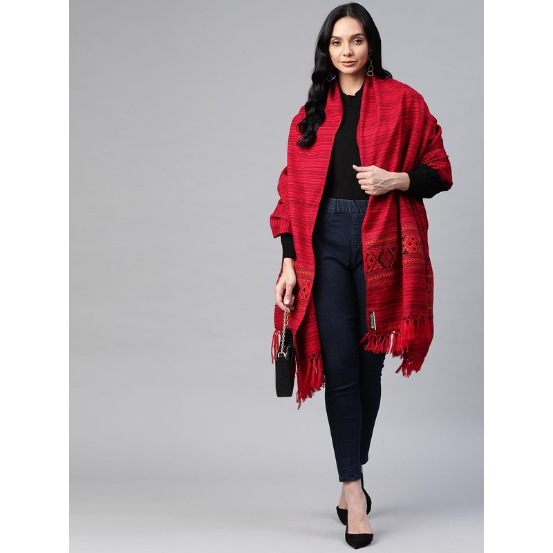 WEAVERS VILLA Women Kullu Pattern Woven Winter Shawl