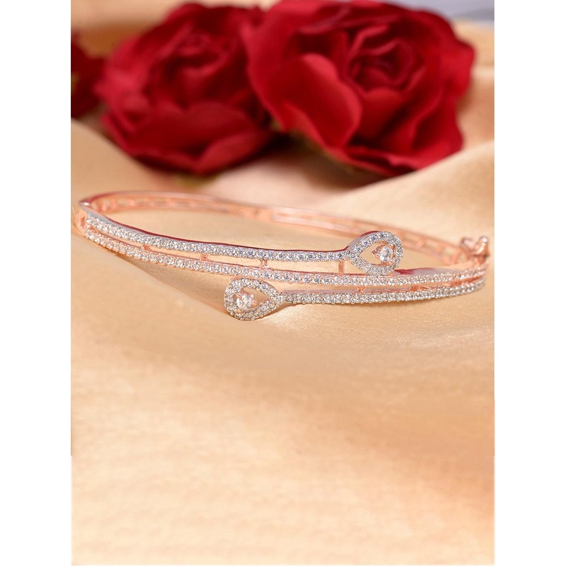 Saraf RS Jewellery Rose Gold-Plated Handcrafted Kada Bracelet