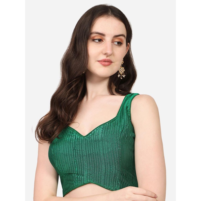 HERE&NOW Embroidered Sweetheart Neck Saree Blouse