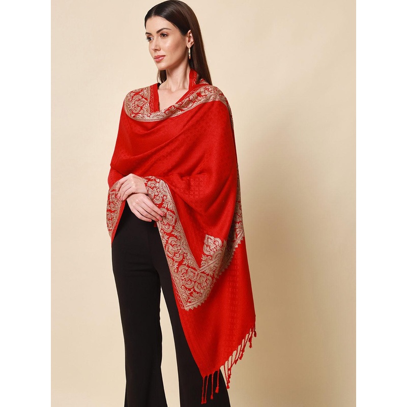 Pashmoda Women Red Embroidered Shawl