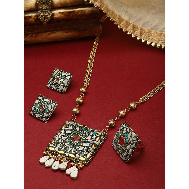 Anouk Brass Gold-Plated Statement Necklace