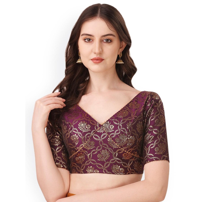 Oomph! Woven Design Jacquard Saree Blouse