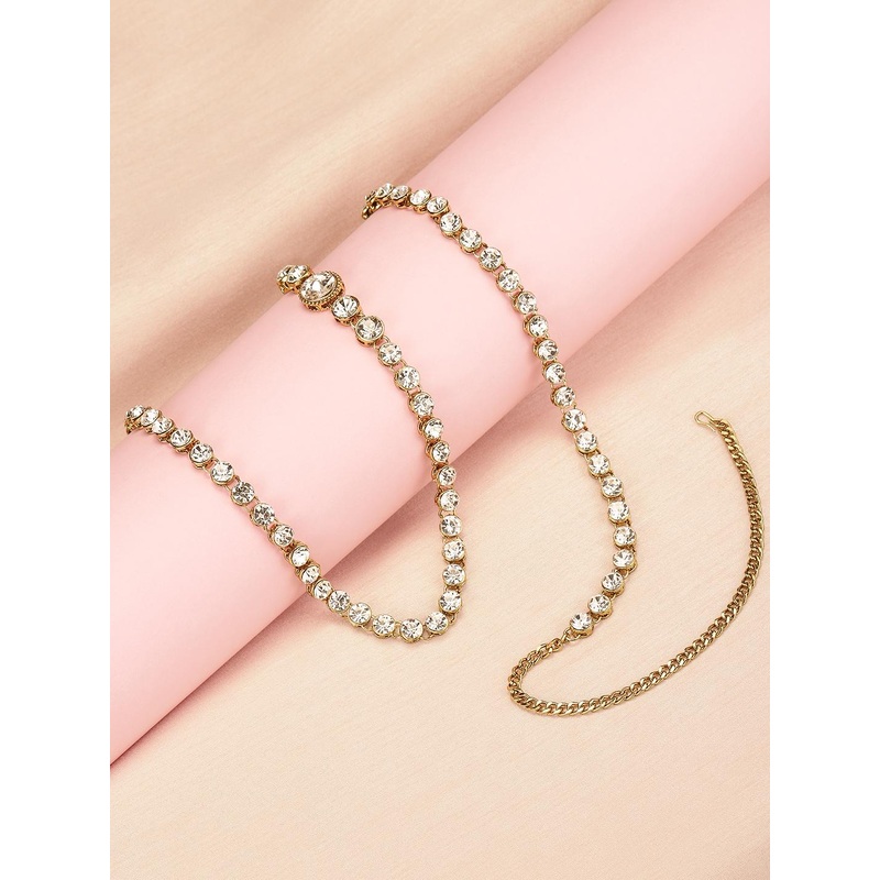 Peora Gold-Plated Stone Studded Waist Belt Kamarband