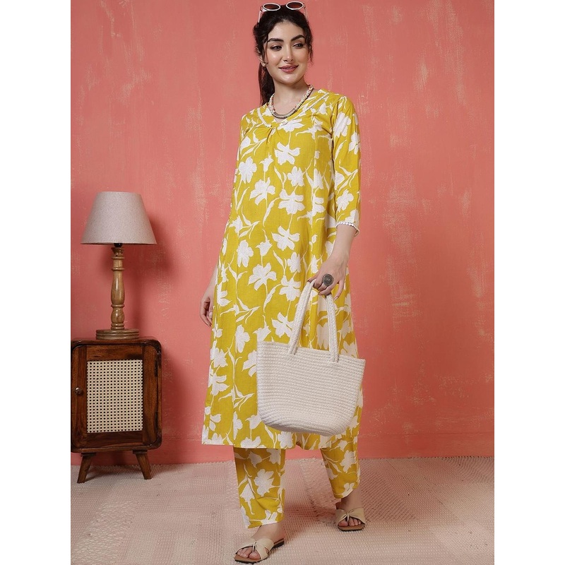 SZN Women Printed Two Piece Cotton Co-ord Set