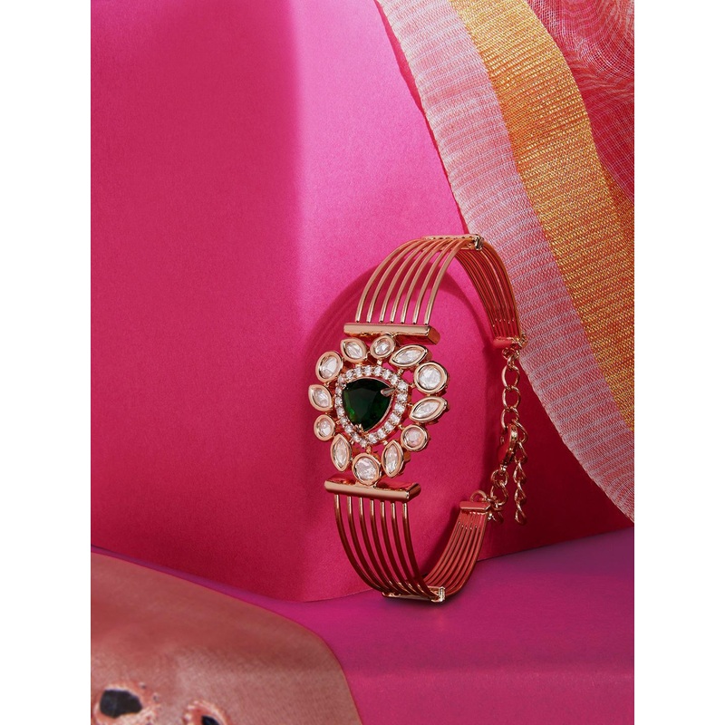 Zaveri Pearls Rose Gold Plated Cubic Zirconia RKada Bracelet