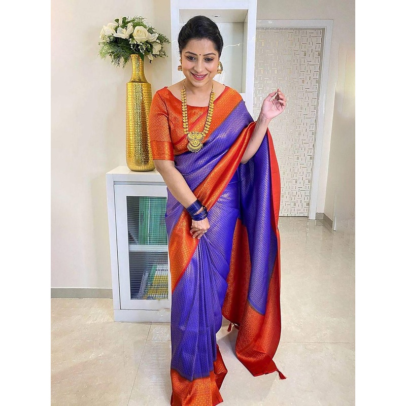 Anouk Rustic Woven Design Zari Silk Blend Banarasi Saree