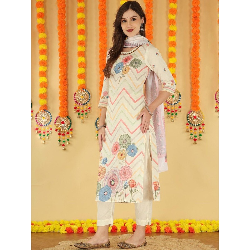 Anouk Women Printed Pure Cotton Kurta Sets