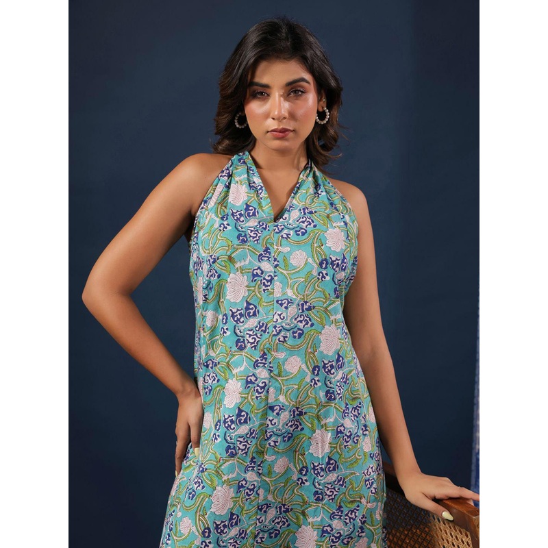 Taavi Women Hand Block Print A-Line Dress