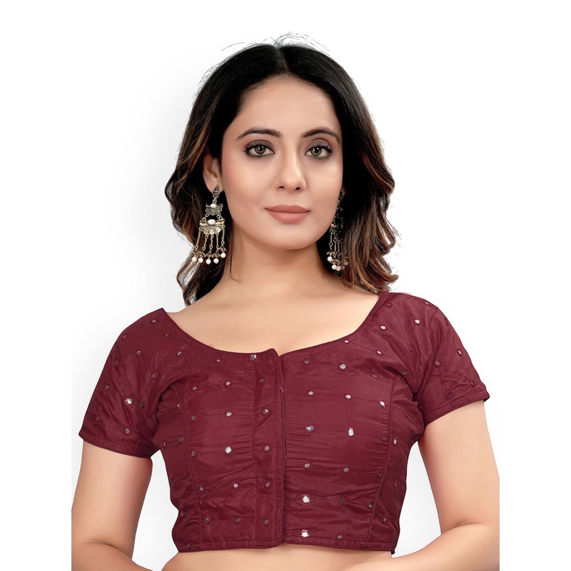 HERE&NOW Embroidered Padded Saree Blouse