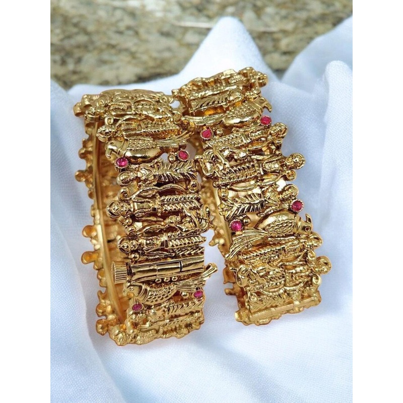 The Pari Set Of 2 Copper-Plated Stone-Studded Bangles