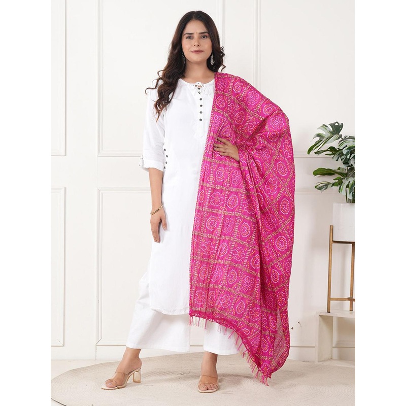 ZOOMBIE Bandhani Printed Chiffon Dupatta