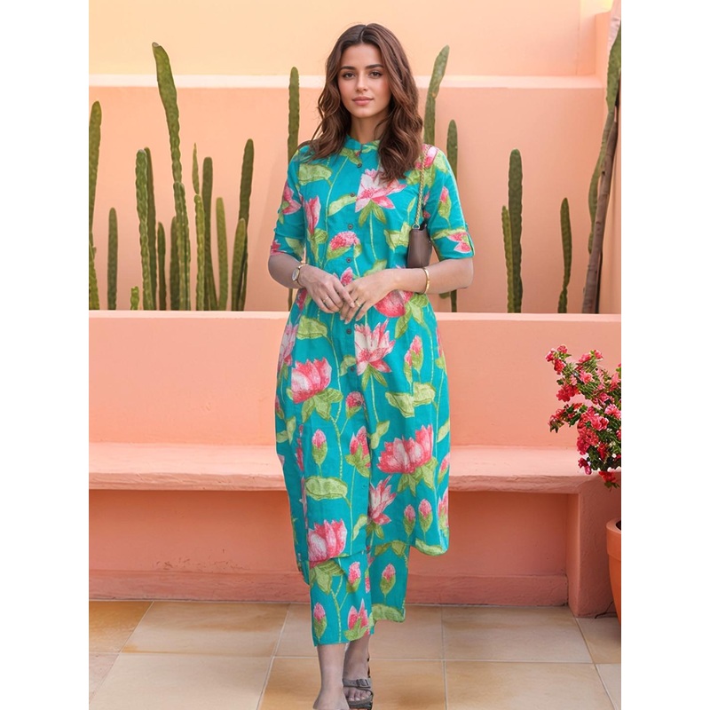 Aaghnya Women Floral Printed Kurta with Palazzo