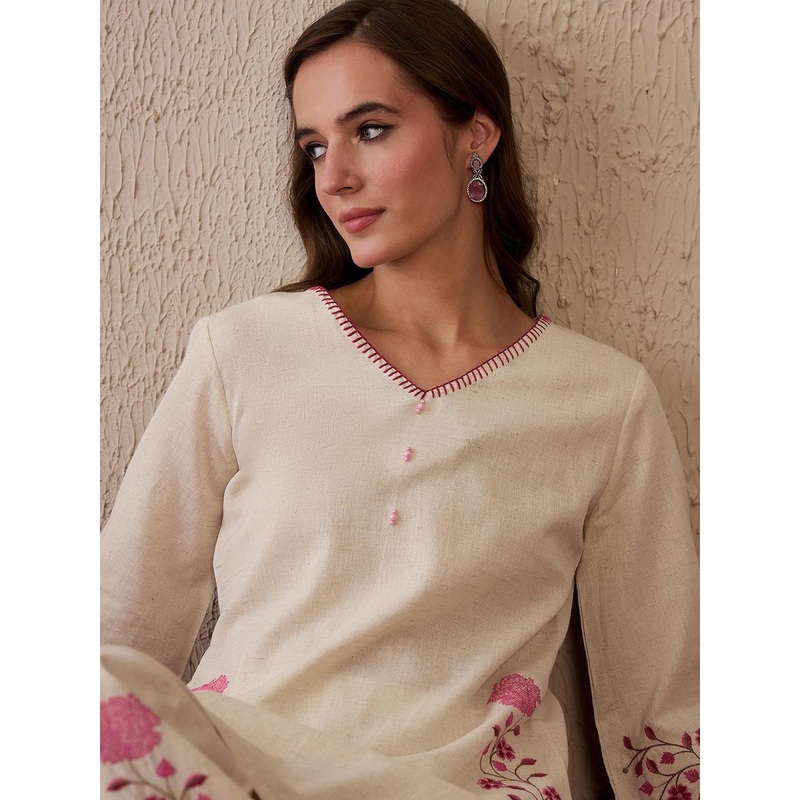 Indo Era Embroidered Straight Kurta Palazzos  Set